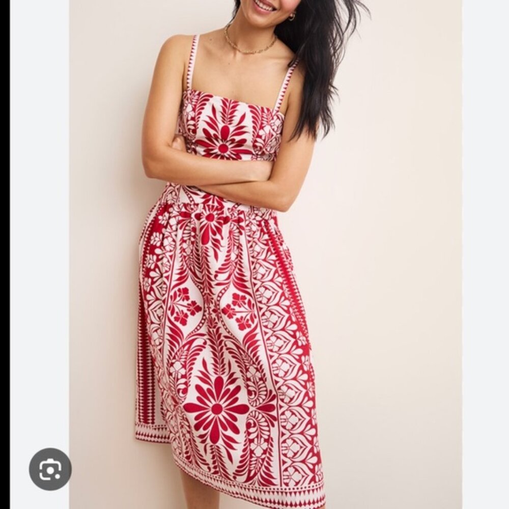 Francesca's Red & White Midi Dress - Picture 2 of 7